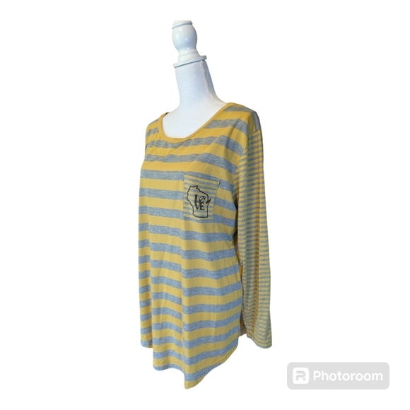 Wisconsin Green Bay Packer Wisconsin Yellow And Gray Long Sleeve - Picture 2 of 11
